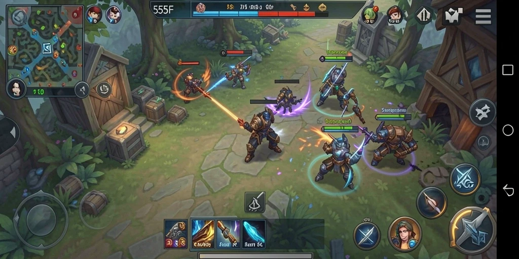 Tampilan gameplay menegangkan dalam permainan SLG 555F.