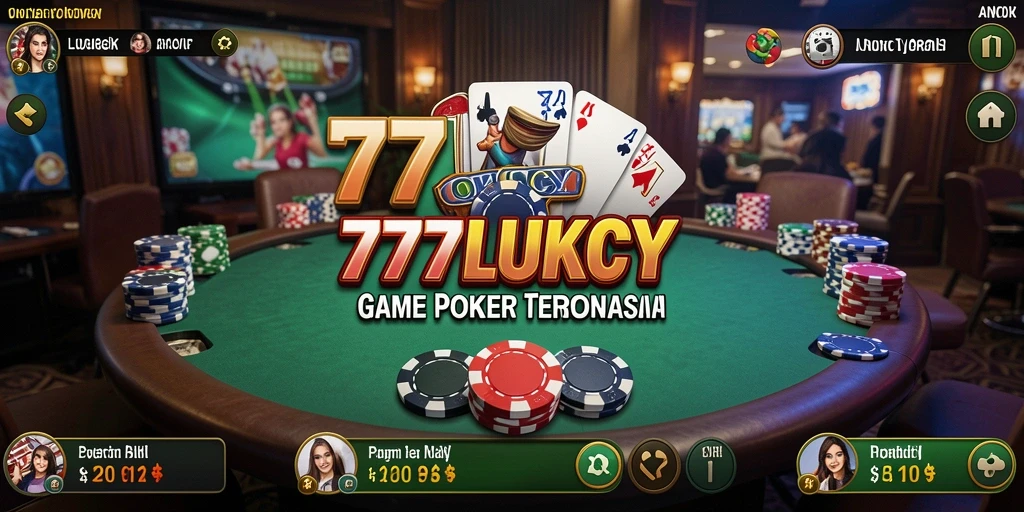 Screenshot gameplay Poker dalam 777LUKCY yang menampilkan kompetisi seru.