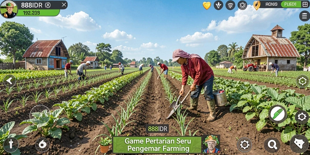 Screenshot menunjukkan gameplay <strong>888IDR</strong> yang seru dengan berbagai tanaman.