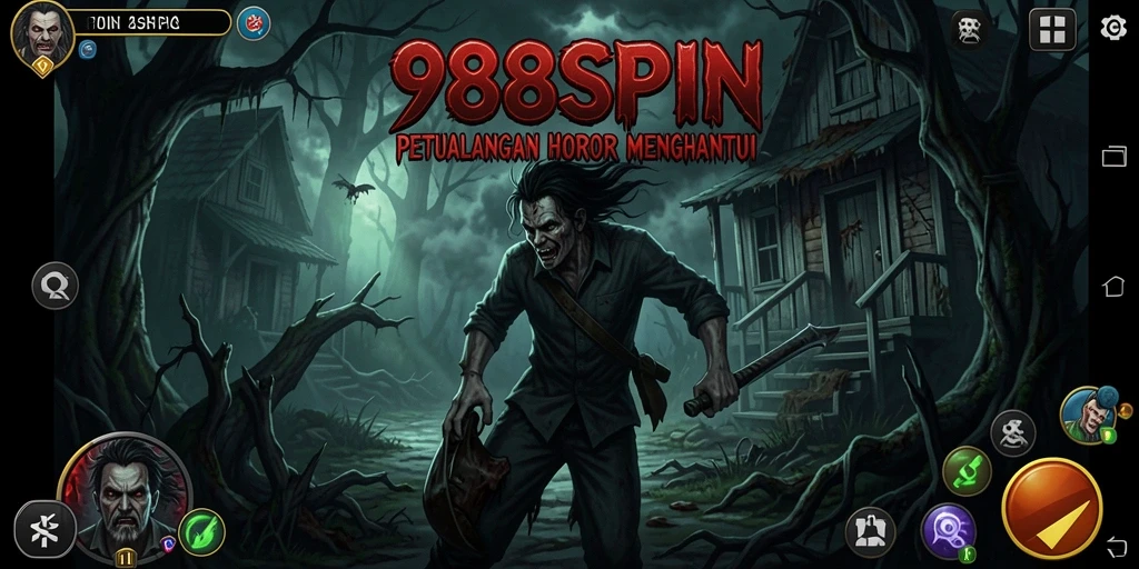Tangkapan layar gameplay menyeramkan dari 988SPIN yang menunjukkan suasana mencekam.