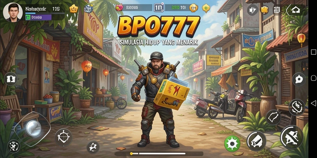 Screenshot gameplay BPO777 yang menunjukkan interaksi karakter.
