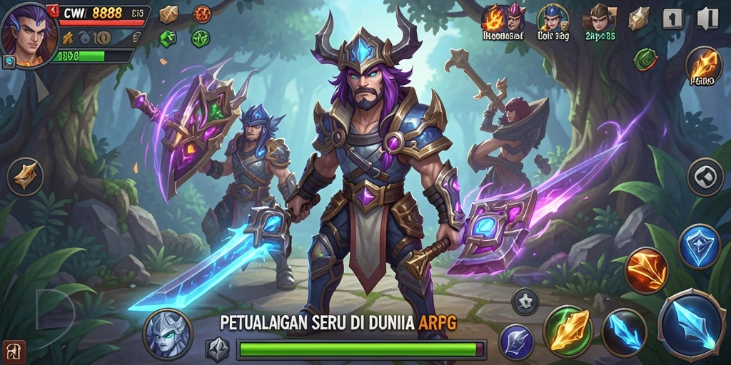 Tampilan gameplay ARPG yang mendebarkan dan penuh aksi di CW8888.