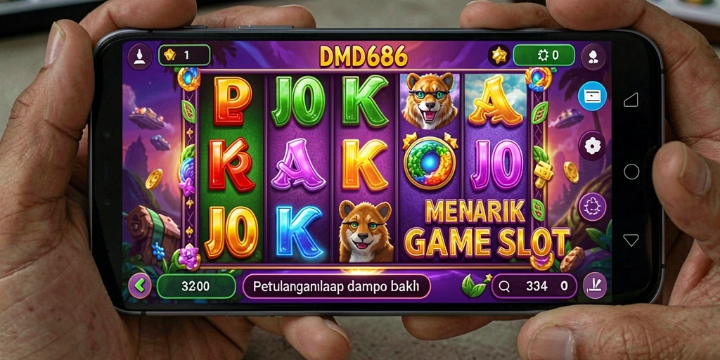 Tampilan gameplay DMD686 yang menarik dan penuh warna saat bermain slot.