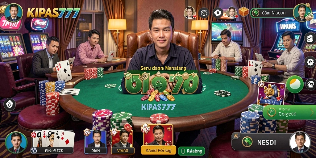 Screenshot gameplay KIPAS777 yang menampilkan aksi poker yang seru.