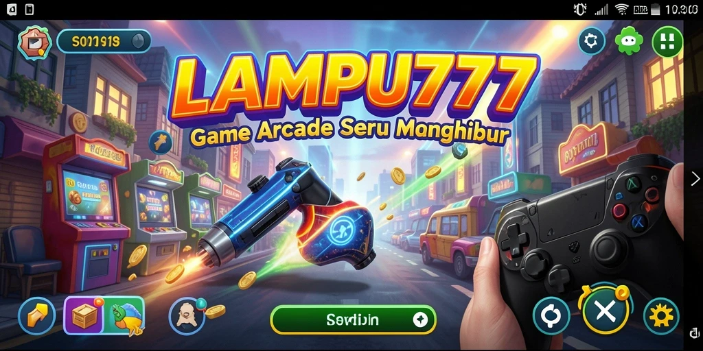 Tampilan seru gameplay LAMPU777 dengan grafis warna-warni.