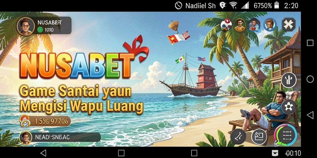 Screenshot menunjukkan gameplay seru di NUSABET dengan berbagai tantangan.