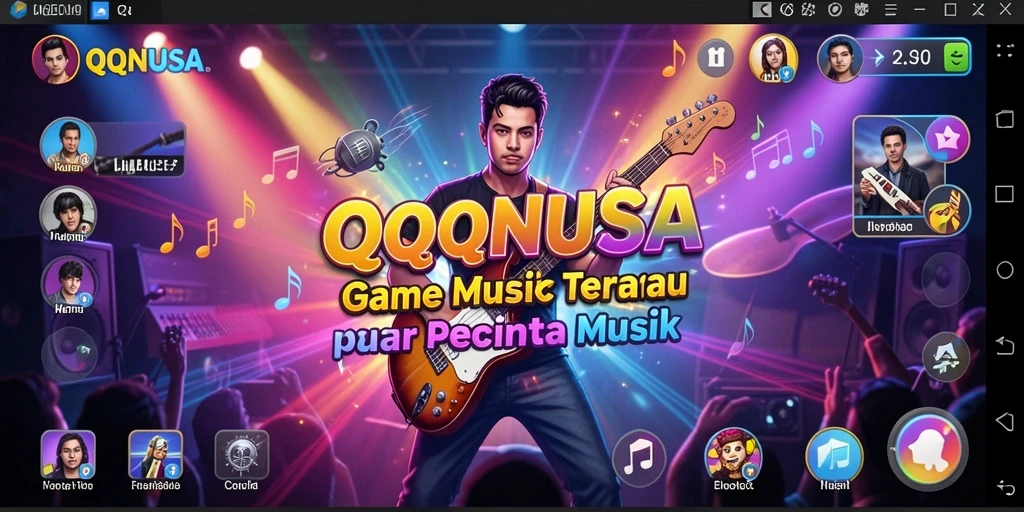 Tampilan gameplay QQNUSA yang penuh warna dan menarik.