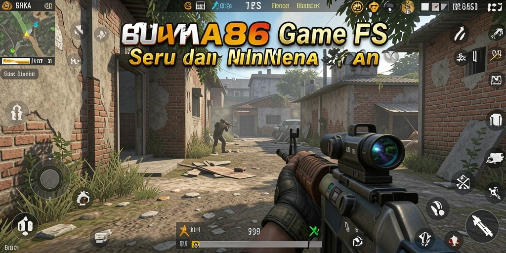 Tampilan gameplay yang mendebarkan di SUKA86 dengan aksi FPS penuh adrenalin.