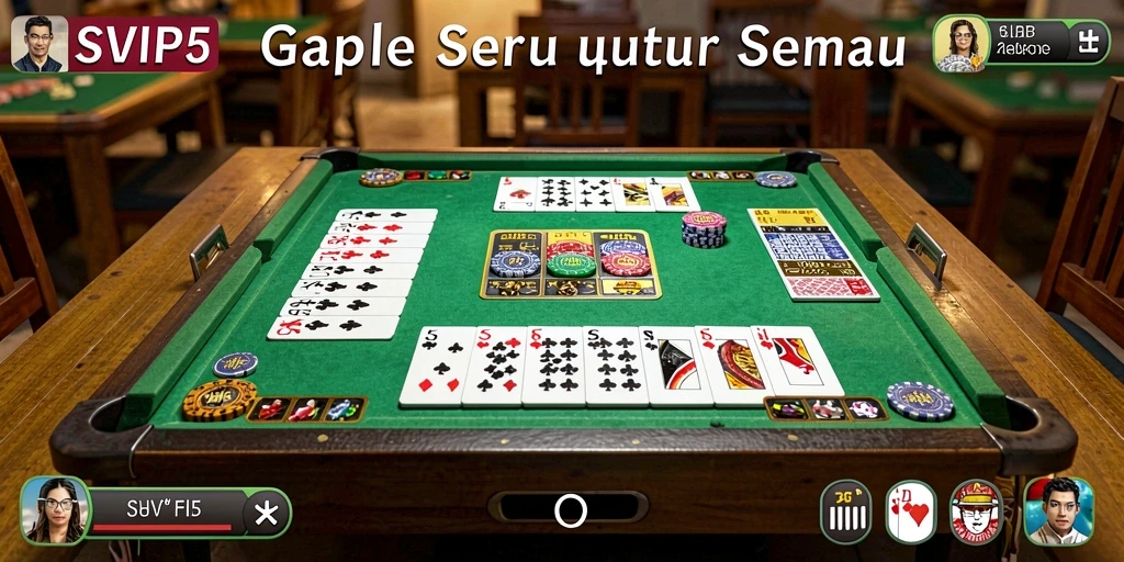 Screenshot utama SVIP5 menampilkan gameplay Gaple yang seru.