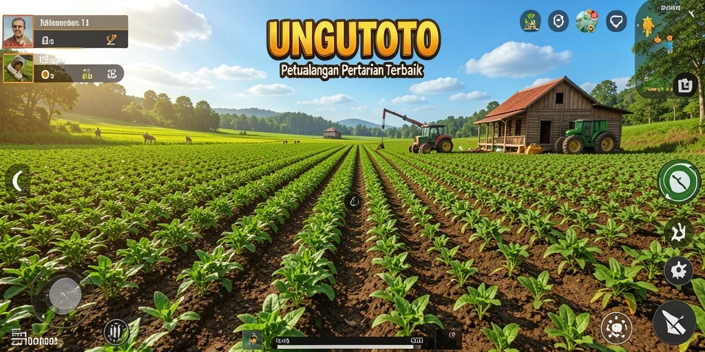 Gameplay seru UNGUTOTO dengan kebun yang subur.