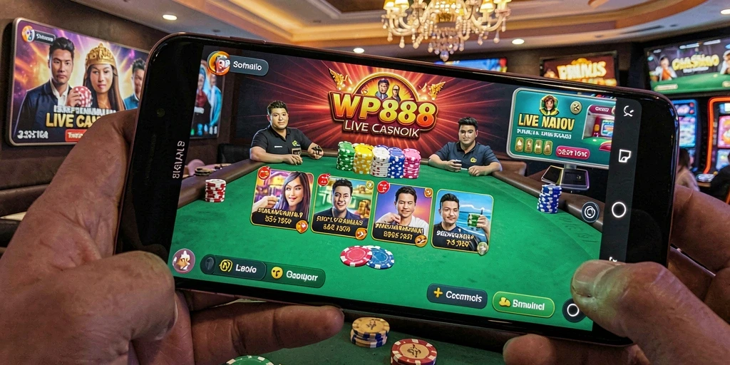 Tampilan gameplay menarik dari WP888 dengan dealer langsung.