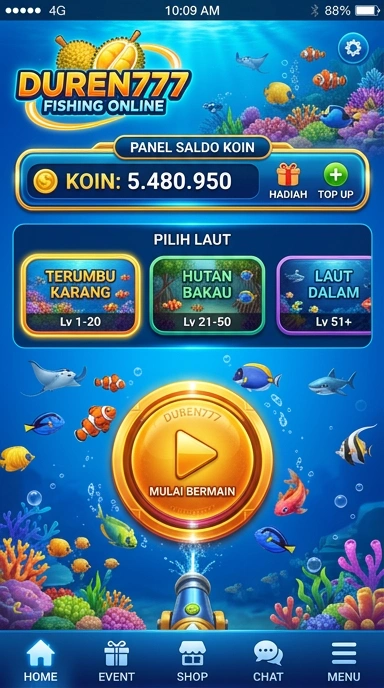 Antarmuka pengguna aplikasi duren777 yang ramah dan mudah digunakan.